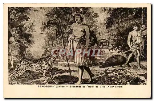 Cartes postales Beaugency Broderies de l&#39hotel de ville indien et leopard Guepard