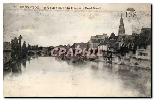 Cartes postales Argenton Rive droite de la creuse Pont neuf