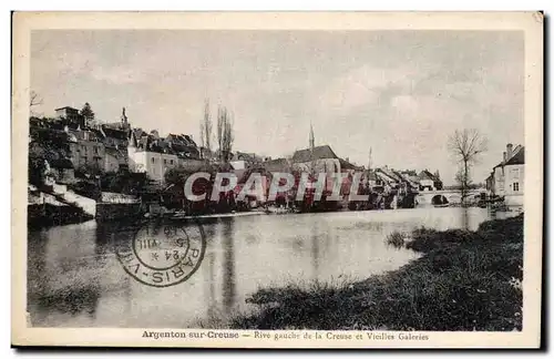 Cartes postales Argenton sur Creuse Rive gauche de la Creuse et vieilles galeries