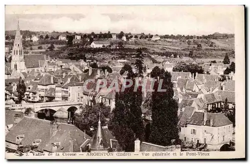 Cartes postales Argenton sur Creuse Vue generale et le pont vieux