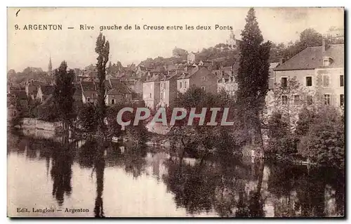 Ansichtskarte AK Argenton Rive gauche de la Creuse entre les deux ponts