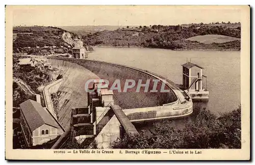 Cartes postales Vallee de la Creuse Barrage d&#39Eguzon L&#39usine et le lac