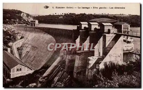Cartes postales Vallee de la Creuse Barrage d&#39Eguzon Deversoirs rive gauche