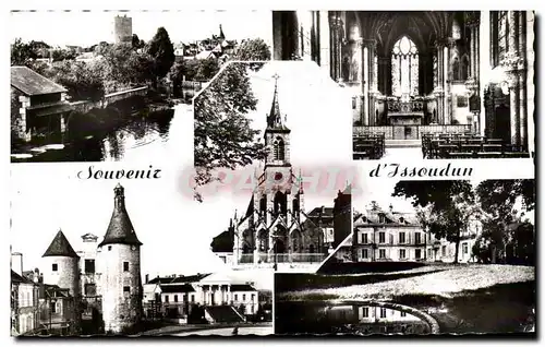 Cartes postales moderne Issoudun Bords de la Theols Interieur de la basilique Sacre Coeur Beffroi Chateau de la Frapesl