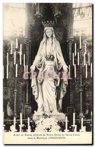 Cartes postales Issoudun Autel et statue veneree de Notre Dame du SAcre coeur dans la basilique
