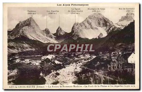 Cartes postales La Croix Haute La riviere le Romayon Morliere La foret de la plaine et les aiguilles