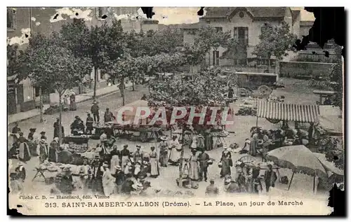 Cartes postales Saint Rambert d'Albon La place un jour de marche