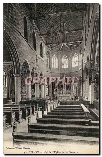 Cartes postales Bernay Nef de l'eglise de la Couture