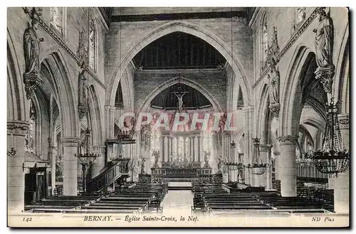 Cartes postales Bernay Eglise Sainte Croix La nef