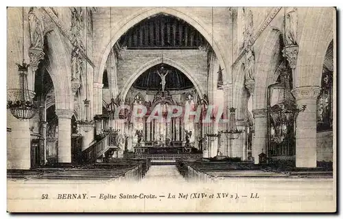 Cartes postales Bernay Eglise Sainte Croix la nef