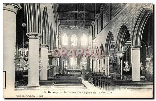 Cartes postales Bernay Interieur de la l'eglise de la Couture