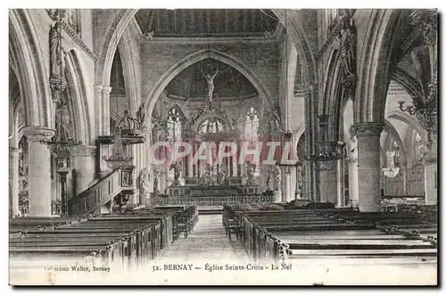 Cartes postales Bernay Eglise Sainte Croix la nef