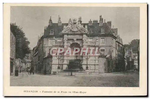 Ansichtskarte AK Besancon Fontaine de la place de l&#39Etat Major