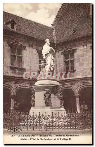 Ansichtskarte AK Besancon Statue du cardinal Granvelle Ministre d&#39etat de Charles Quint et de Philippe II