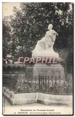 Cartes postales Besancon les Bains Statue de Victor Hugo Place Granvelle