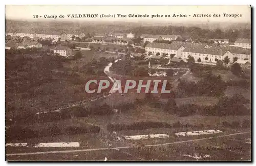 Cartes postales Camp de Valdahon Vue generale prise de l&#39avion Arrivee des troupes