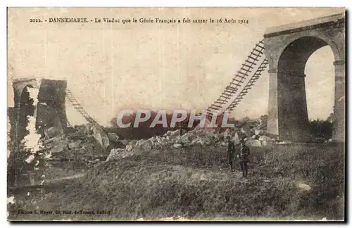 Cartes postales Dannemarie Le viaduc que le genie francais a fait sauter le 26 aout 1914