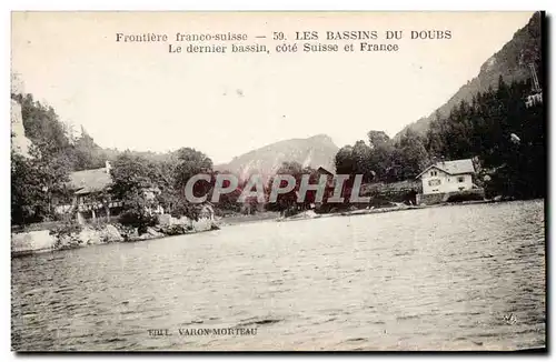 Cartes postales Frontiere Franco suisse Les bassins du Doubs Le dernier bassin cote Suisse et France