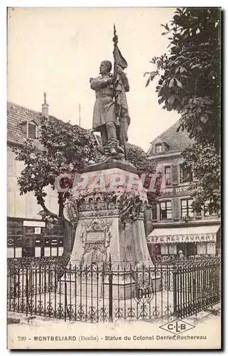 Cartes postales Montbeliard Statue du colonel Rochereau