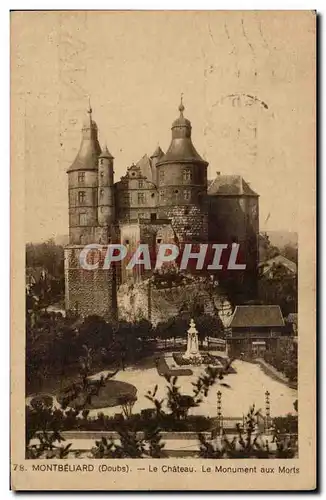 Cartes postales Montbeliard le chaetau Le monument des morts