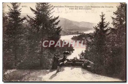 Cartes postales Frontiere Franco Suisse Les bassins du Doubs vus du Belvedere