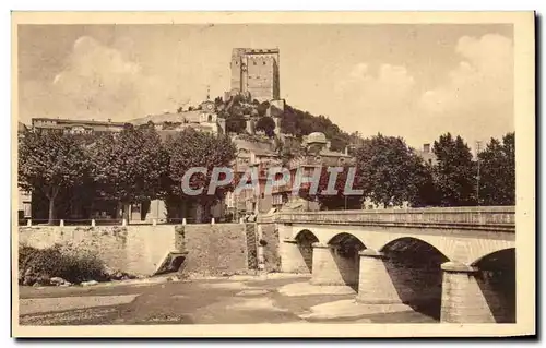 Cartes postales Crest Vue generale et pont sur la Drome