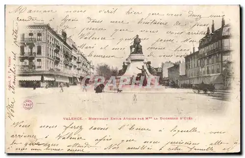 Cartes postales Valence sur Rhone Monument Emile Augier par Mme la duchesse d'Uzes