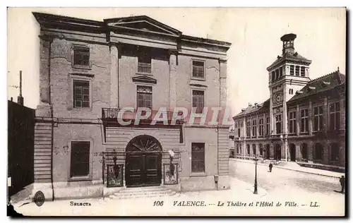 Cartes postales Valence Le theatre et l&#39hotel de ville