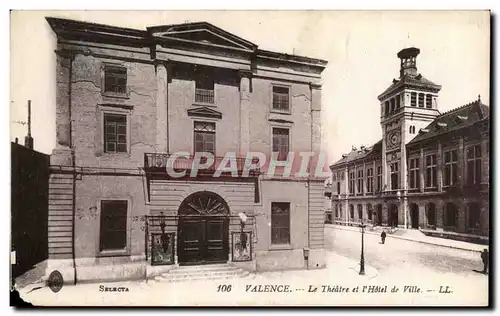 Cartes postales Valence Le theatre et l'hotel de ville