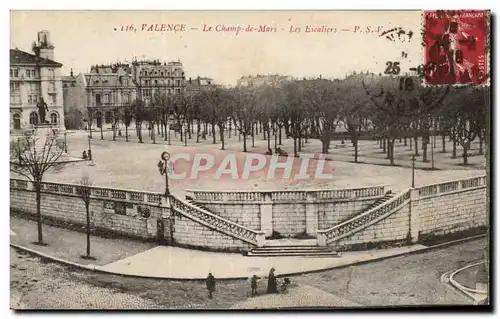 Cartes postales Valence Le champ de Mars Les escaliers