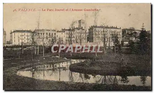 Cartes postales Valence Le Parc Jouvet et l'avenue Gambetta