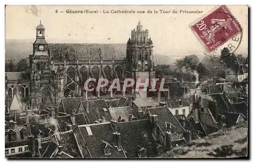 Cartes postales Gisors La cathedrale vue de la tour du prisonnier