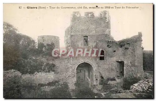 Cartes postales Gisors La tour du gouverneur cote Est restauree en 1910 et tour du prisonnier