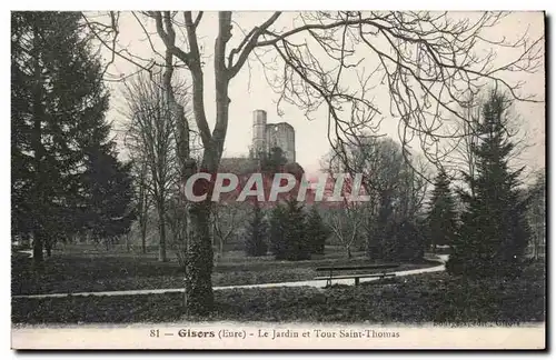 Cartes postales Gisors Le jardin et la tour Saint Thomas