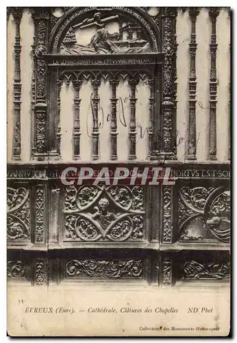 Cartes postales Evreux Cathedrale Clotures des chapelles