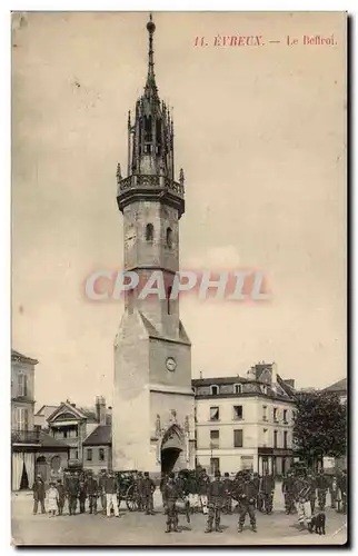 Cartes postales Evreux Le beffroi Militaria