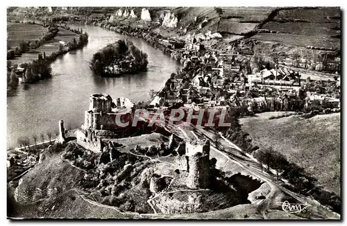 Cartes postales Les Andelys Le chateau Gaillard Vue sur la Seine et ses falaises