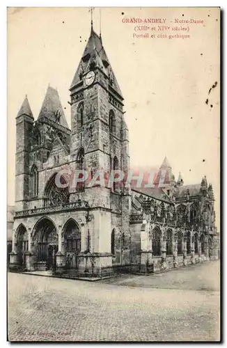 Cartes postales Grande Andely Notre Dame (13 et 14eme) Portail et cote gothique