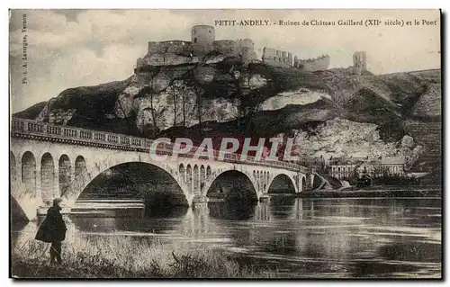 Ansichtskarte AK Le petit Andely Ruines du chateau Gaillard (12eme) et le pont