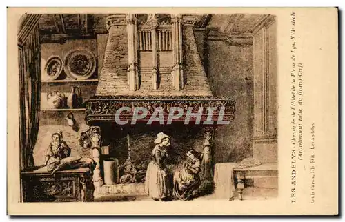 Cartes postales Les Andelys Cheminee de l'hotel de la fleur de Lys 16eme Actuellement Hotel du Cerf