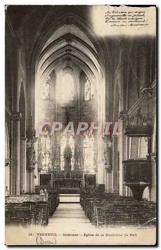 Cartes postales Verneuil Interieur Eglise de la madeleine (la nef)