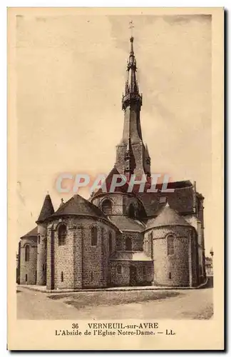 Cartes postales Verneuil sur Avre L'abside de l'eglise Notre Dame