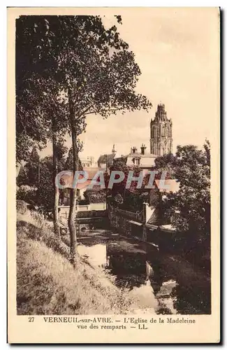 Cartes postales Verneuil sur Avre Eglise de la Madeleine Vue des remparts