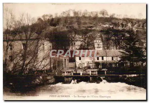 Cartes postales Pont Audemer Le barrage de l'usine electrique