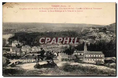 Cartes postales Vernon Ce que l&#39on voit du Touring Club de la cote Saint Michel Vue sur la Seine et Vernonnet