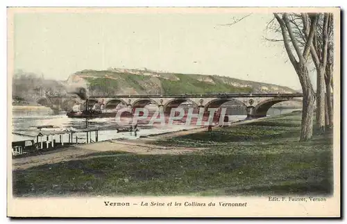 Ansichtskarte AK Vernon La Seine et les collines du Vernonnet