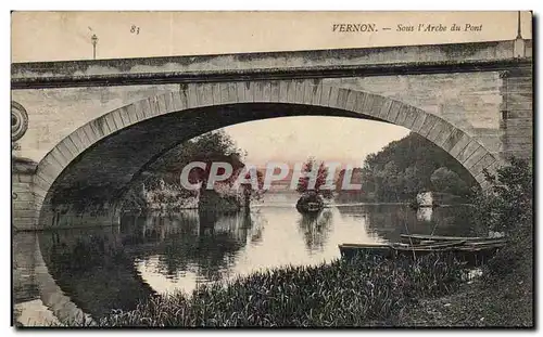 Cartes postales Vernon Sous l'arche du pont
