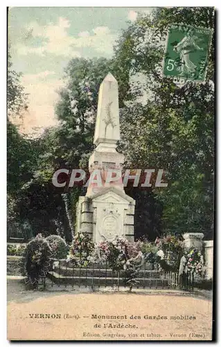 Cartes postales Vernon Monument des gardes mobiles de l&#39Ardeche