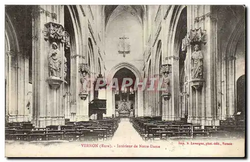 Ansichtskarte AK Vernon Interieur de Notre Dame