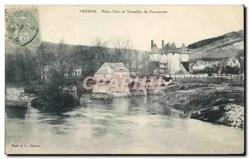 Cartes postales Vernon Vieux pont et tourelles de Vernonnet